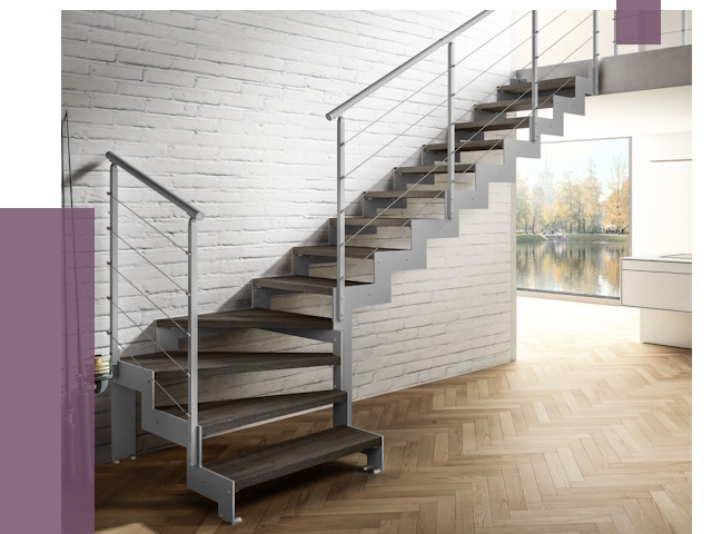 Г-образные лестницы под ключ в Майкопе от 36645 руб. | ПРОЛЁТ-Мкп