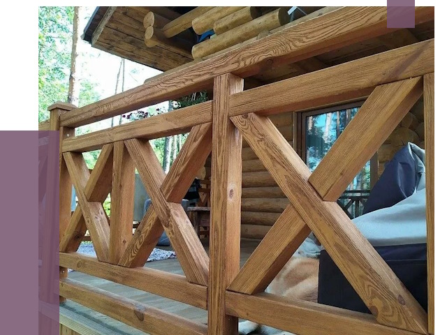 Деревянные перила под ключ в Майкопе от 7582 руб. 