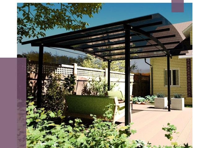 Навесы для террасы в Майкопе от 12889 руб. под ключ | ПРОЛЁТ-Мкп