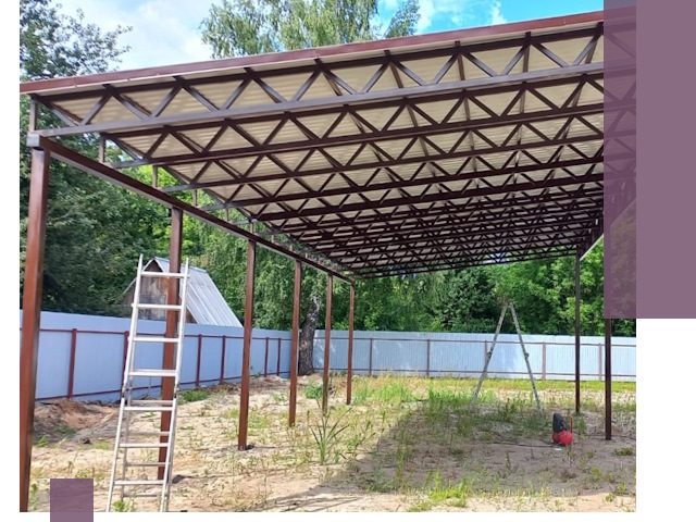 Односкатные навесы под ключ в Майкопе — изготовление и монтаж