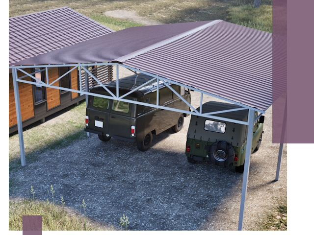 Двускатные навесы под ключ в Майкопе — изготовление и монтаж