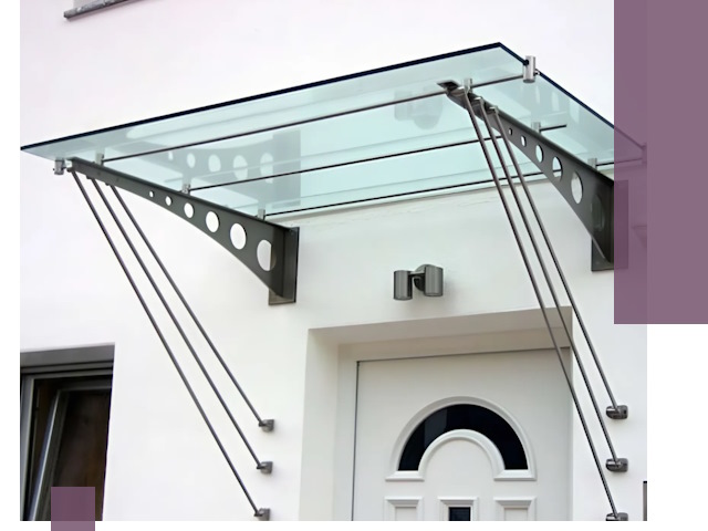 Козырьки над входом под ключ в Майкопе — изготовление и монтаж