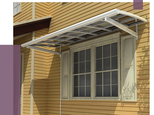 Козырьки над окнами в Майкопе от 7531 руб. — монтаж, покупки | ПРОЛЁТ-Мкп