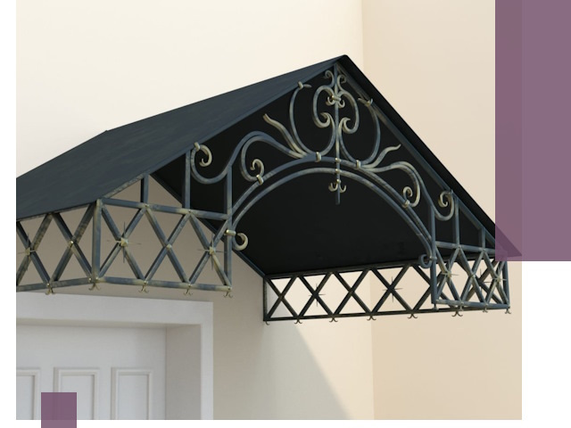 Двускатные металлические козырьки под ключ в Майкопе